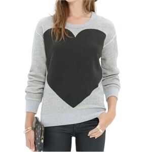 Madewell Gray Terry Fleece Hannah Heart Crewneck Sweatshirt size Small